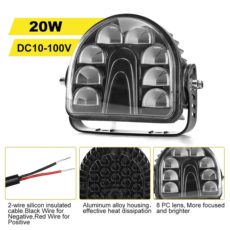 Fuguang 5.4Inch LED Forklift Arch Safety Light Red 25W DC10-80V Arc Zone Safety Lights 1PCS - Image 5